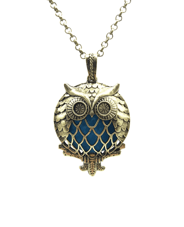 Owl bronze necklace