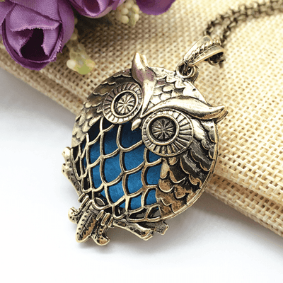 Owl bronze necklace