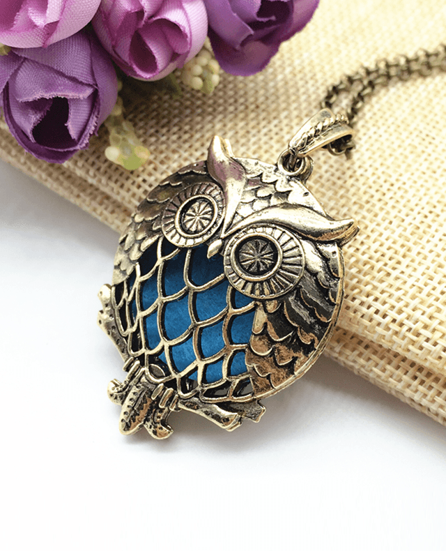 Owl bronze necklace